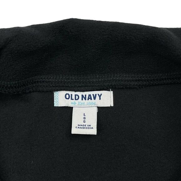Old Navy 1/4 Zip Fleece Pullover Black Slim Fit NEW - Picture 3 of 6